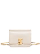 Burberry Leather Belted Tb Bag - White