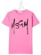 Msgm Kids Teen Logo Printed T-shirt - Pink