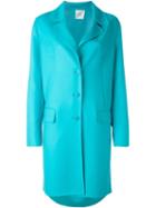 Agnona Single Breasted Coat, Women's, Size: 50, Blue, Cupro/wool