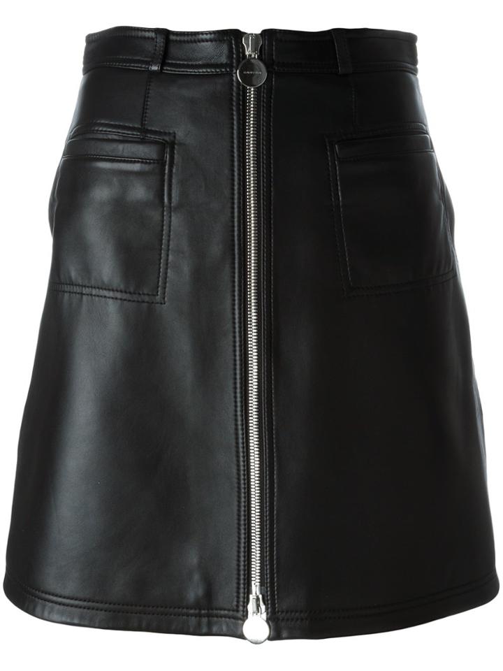 Carven Full Front Zip Skirt - Black