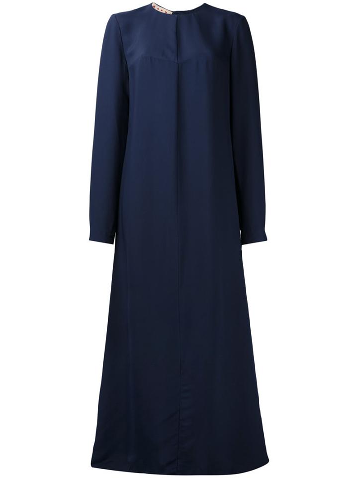 Marni - Flared Maxi Dress - Women - Viscose - 46, Blue, Viscose