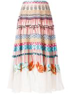Temperley London Printed Pleated Skirt, Women's, Size: 12, Silk/spandex/elastane