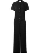 Dkny Shortsleeved Jumpsuit, Women's, Size: M, Black, Triacetate