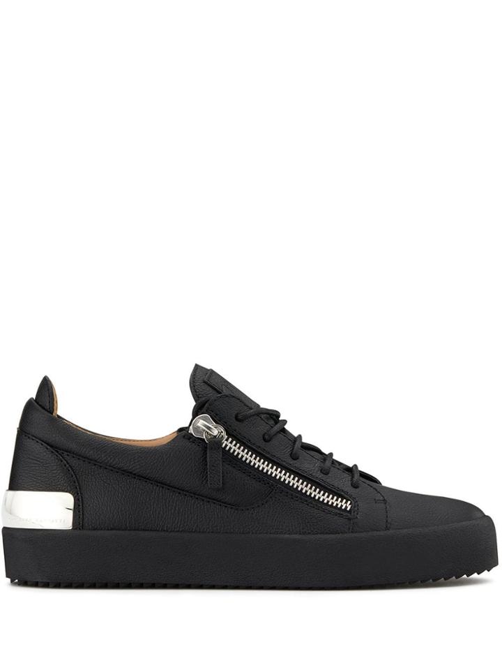 Giuseppe Zanotti Zipped Plaque Sneakers - Black