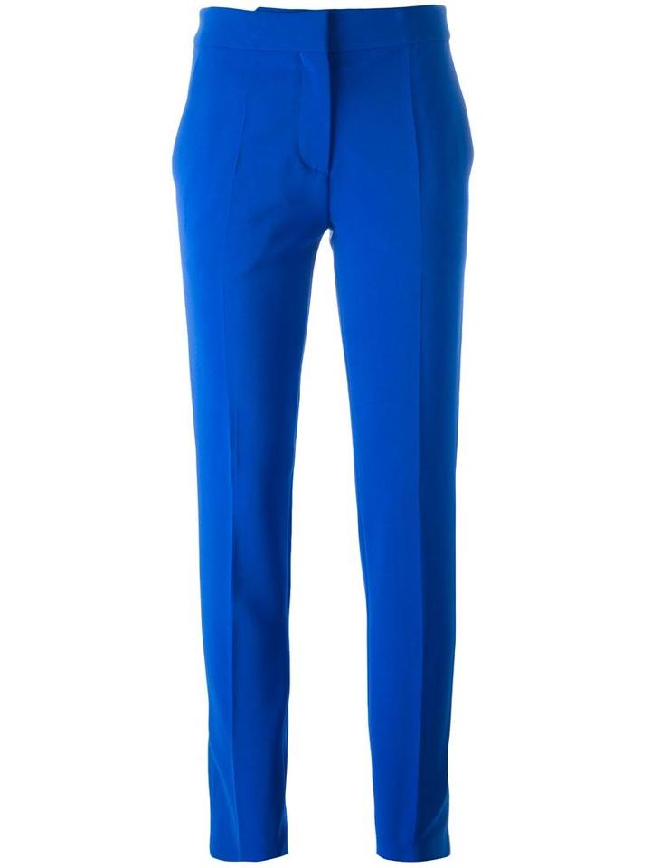 Moschino Slim Fit Trousers, Women's, Size: 44, Blue, Polyester/acetate/rayon/triacetate