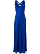 Alberta Ferretti Deep V-neck Slip Gown - Blue