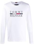 Tommy Hilfiger Logo Print Jersey Top - White