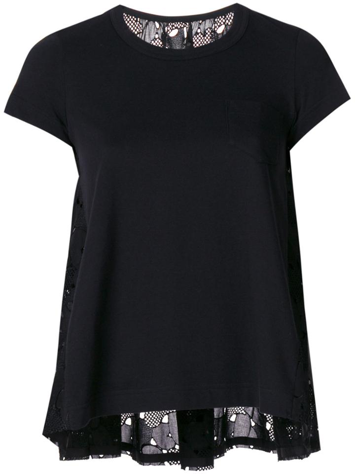 Sacai Embroidered Back T-shirt - Black