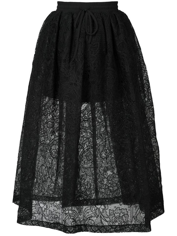 Vera Wang - Full Floral Lace Skirt - Women - Silk/nylon - 0, Black, Silk/nylon