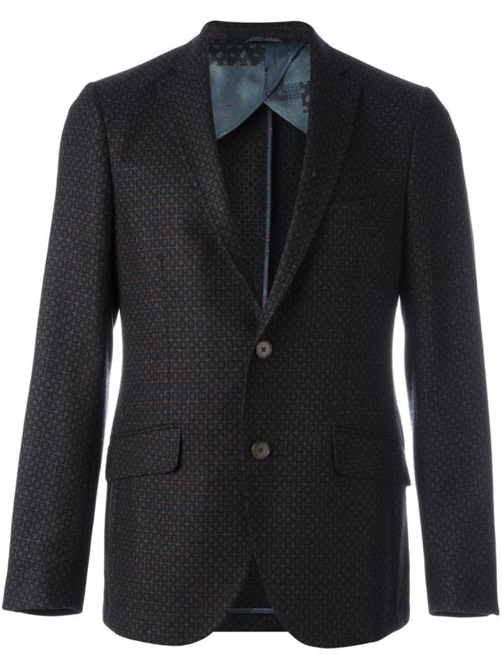 Etro Dotted Pattern Blazer, Men's, Size: 52, Silk/acetate/viscose/wool