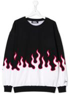 Jeremy Scott Junior Teen Flame Print Sweatshirt - Black