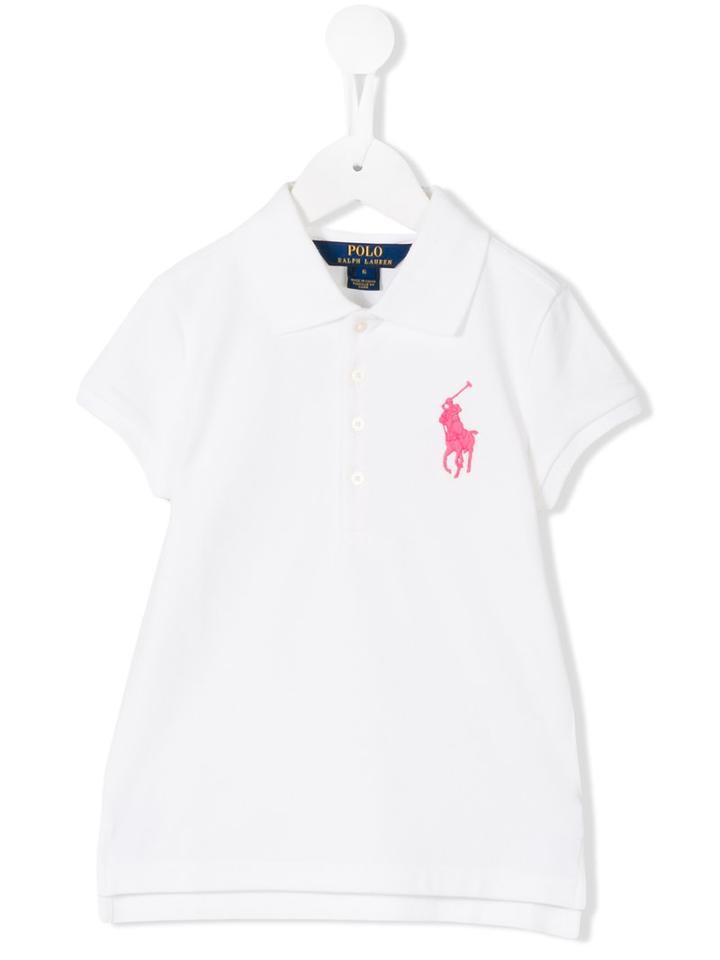 Ralph Lauren Kids Embroidered Logo Polo Shirt, Girl's, Size: 7 Yrs, White