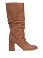 Officine Creative Knee-length Ruched Boots - Brown