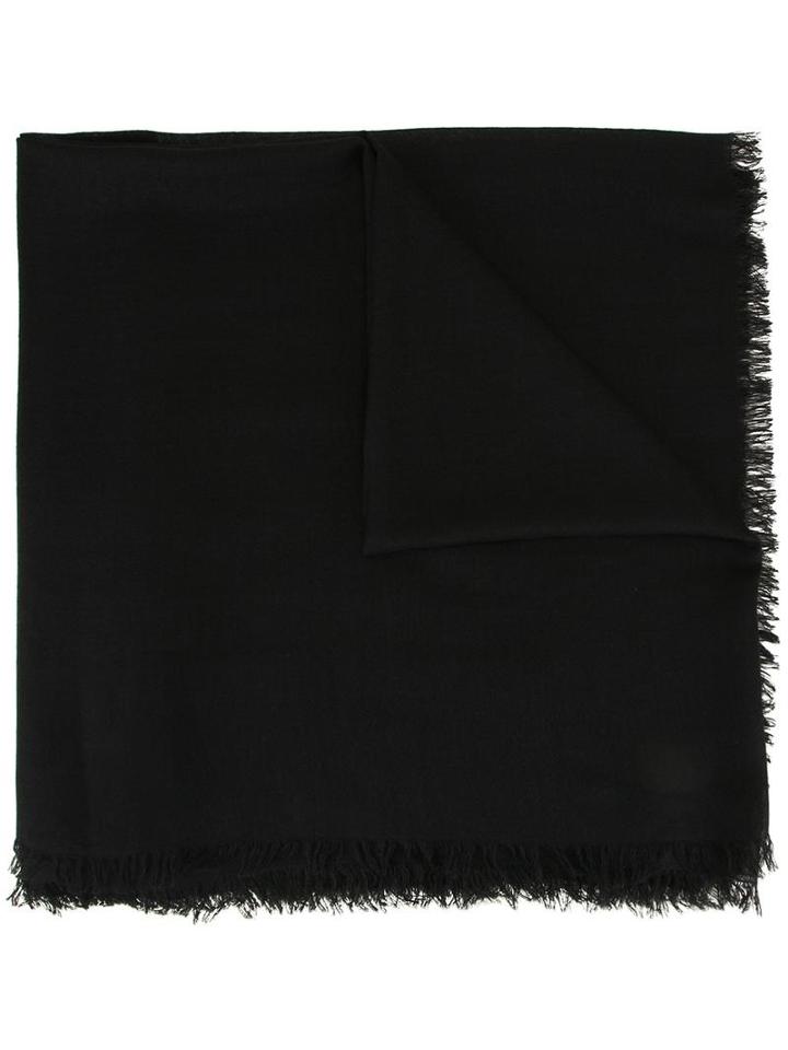 Cruciani Raw Edge Scarf, Women's, Black, Silk/cashmere