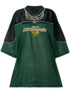 Lédition Embellished Neck T-shirt - Green