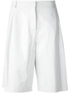 T By Alexander Wang Wide Leg Shorts, Women's, Size: 2, White, Lamb Skin/polyester