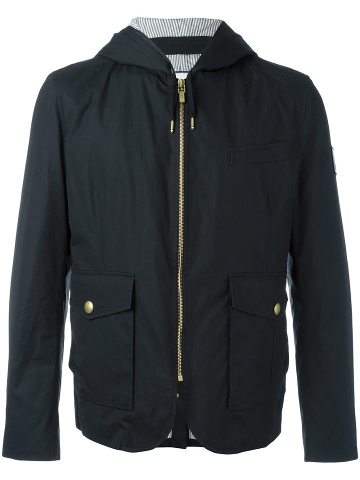 Moncler Gamme Bleu Hooded Quilted Jacket, Men's, Size: 4, Blue, Cotton/cupro/feather Down