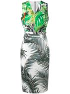 Max Mara - Contrast Palm Print Dress - Women - Cotton - 44, Cotton