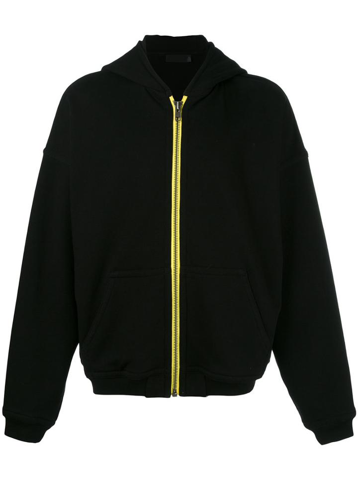 Haider Ackermann Contrast Zip Up Hoodie, Size: Medium, Black, Cotton