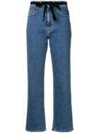 Isa Arfen Cropped Straight Leg Jeans - Blue