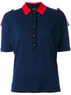 Burberry Colour Block Knitted Polo - Blue