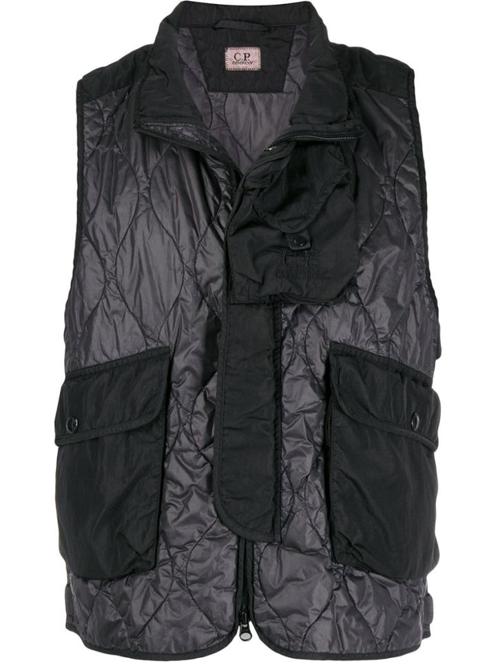 Cp Company Quilted Effect Vest - Black