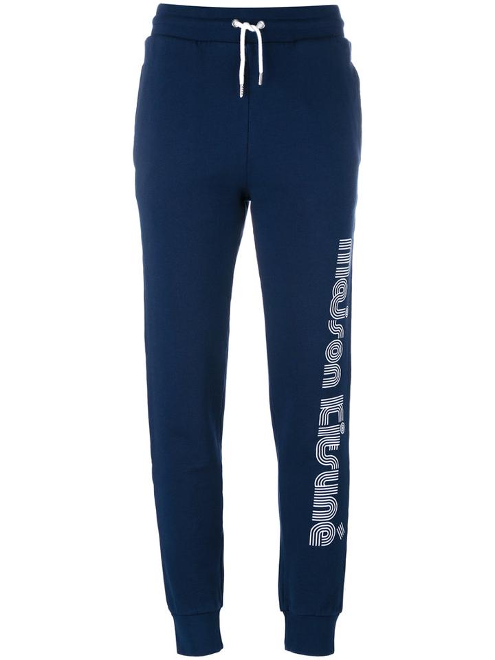 Maison Kitsuné Branded Sweatpants, Women's, Size: Medium, Blue, Cotton