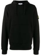 Stone Island Hooded Logo Sweatshirt - Black