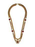 Chanel Pre-owned 1980s Double Chain Necklace - Gold