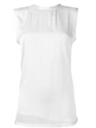 Dkny Contrast Panel Tank Top, Women's, Size: Medium, White, Silk/spandex/elastane