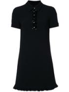 Boutique Moschino Flower Embellished Mini Dress, Women's, Size: 40, Black, Polyester/acetate/triacetate