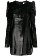 Saint Laurent Metallic Fitted Dress - Black