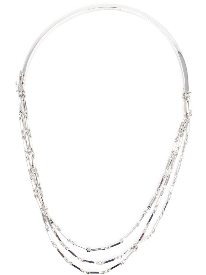 Eddie Borgo Multi Strand Bar Necklace, Women's, Metallic, Silver
