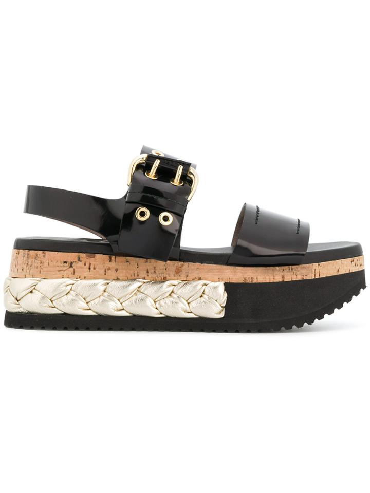 Agl Platform Buckle Sandals - Black