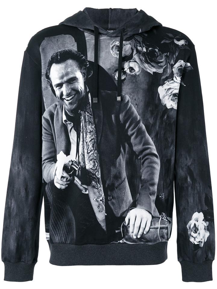 Dolce & Gabbana Marlon Brando Hoodie, Men's, Size: 54, Black, Cotton