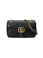 Gucci Black Gg Marmont Small Matelassé Leather Shoulder Bag
