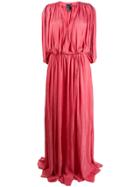 Ann Demeulemeester Flared Pleated Maxi Dress - Pink