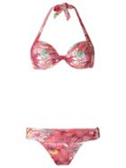 Amir Slama Printed Bikini Set, Women's, Size: Gg, Pink/purple, Elastodiene