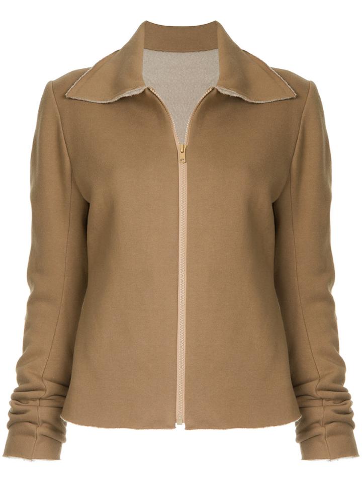 Zambesi Motto Fitted Zip Jacket - Brown