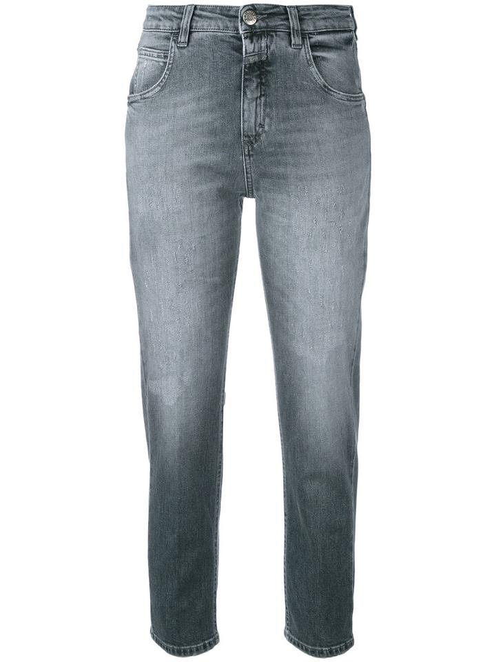 Closed - Straight Cropped Jeans - Women - Cotton/spandex/elastane - 26, Grey, Cotton/spandex/elastane