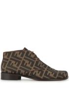 Fendi Pre-owned Zucca Pattern Desert Boots - Brown