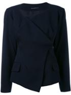 Yohji Yamamoto Pre-owned Collarless Deconstructed Jacket - Blue