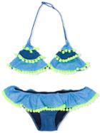 Mc2 Saint Barth Kids - Bonny Blug Bikini Set - Kids - Polyamide/spandex/elastane - 14 Yrs, Blue