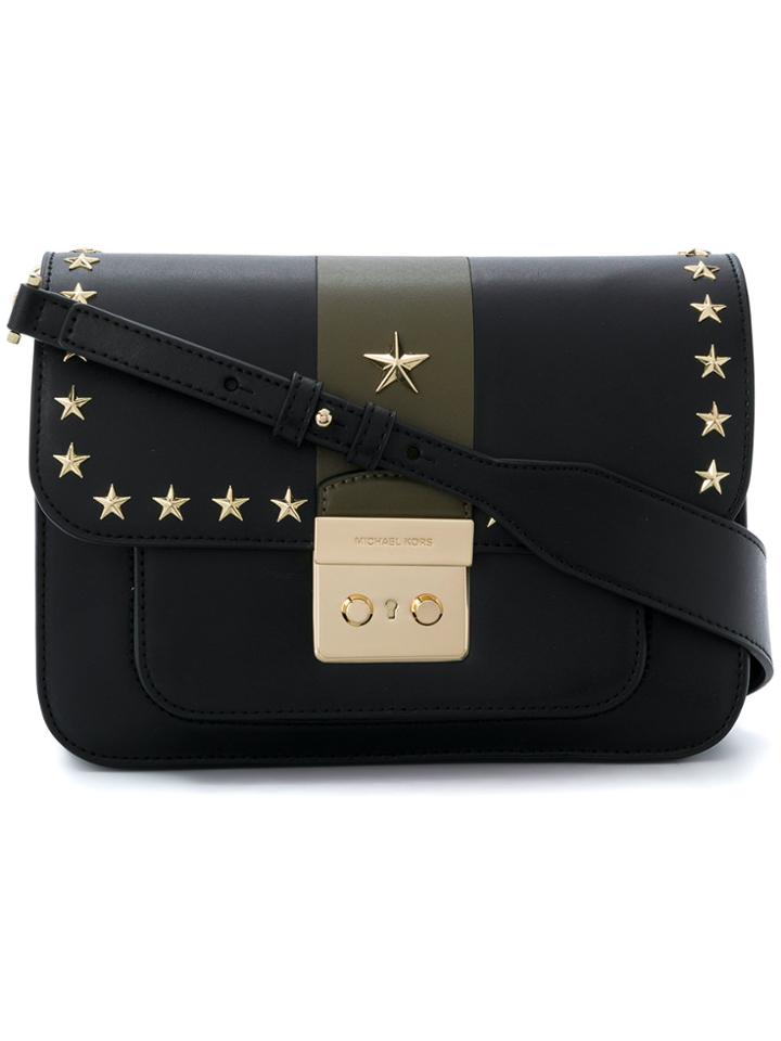 Michael Michael Kors Star Stud Detailed Shoulder Bag - Black