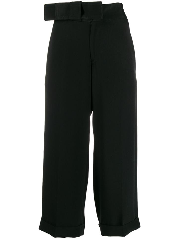 Yohji Yamamoto Pre-owned 1990s Ribbon Waist Trousers - Black