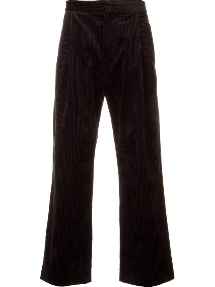 H Beauty & Youth. Corduroy Trousers, Men's, Size: Medium, Black, Cotton