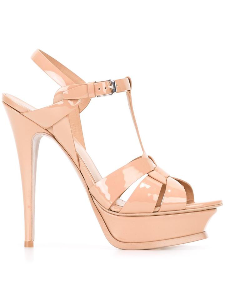 Saint Laurent 'classic Tribute 105' Sandals - Nude & Neutrals