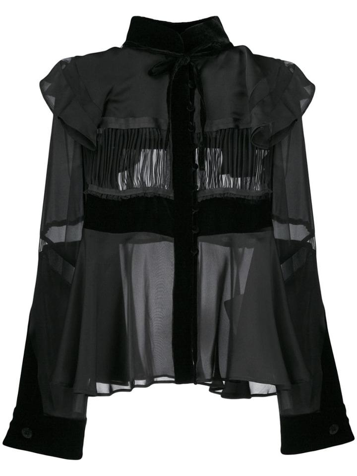 Sacai Frill Trimmed Blouse - Black