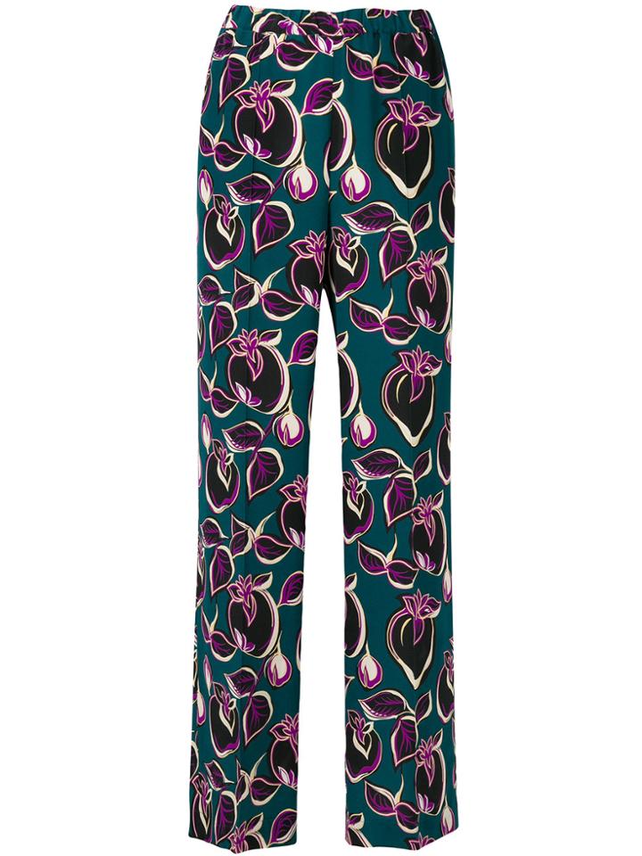 Aspesi Fruit Print Straight Trousers - Green