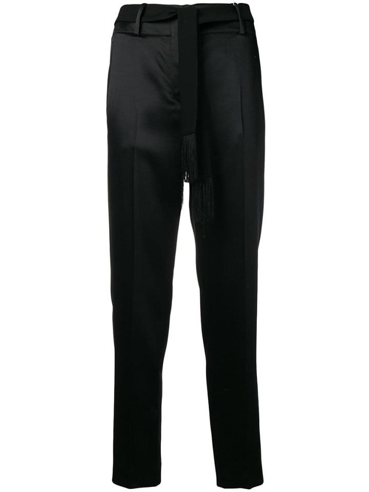 Incotex Satin Finish Tailored Trousers - Black